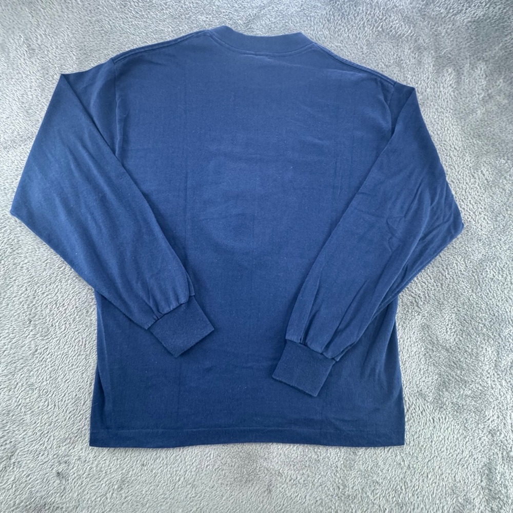 Tee Jays Long Sleeve T-Shirt Mens L Navy Blue Excellent I Bleed Bear Blood USA - Picture 3 of 10